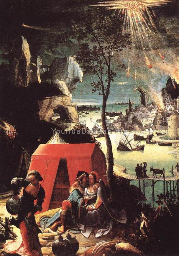 Lot and his Daughters - 卢卡斯·凡·莱登